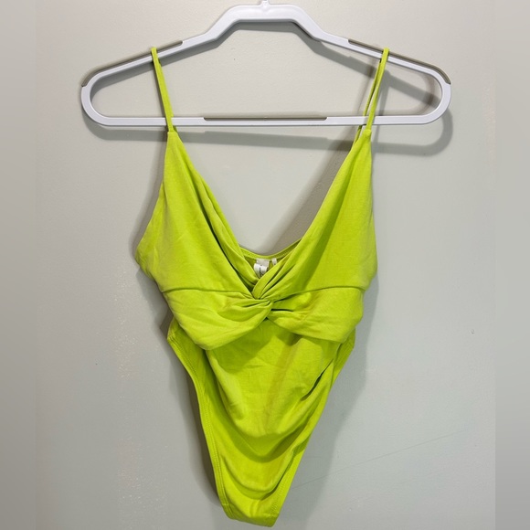 NWT Urban Outfitters Light Green Slinky Knot Bodysuit - small - Picture 5 of 12
